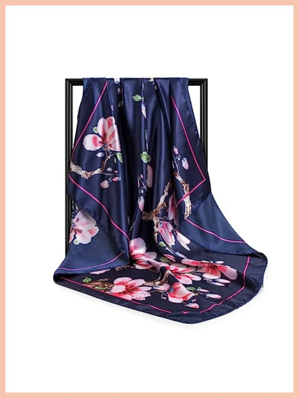 4-Pack Large Square Satin Head Scarves - Polyester Silk Scarf for Women